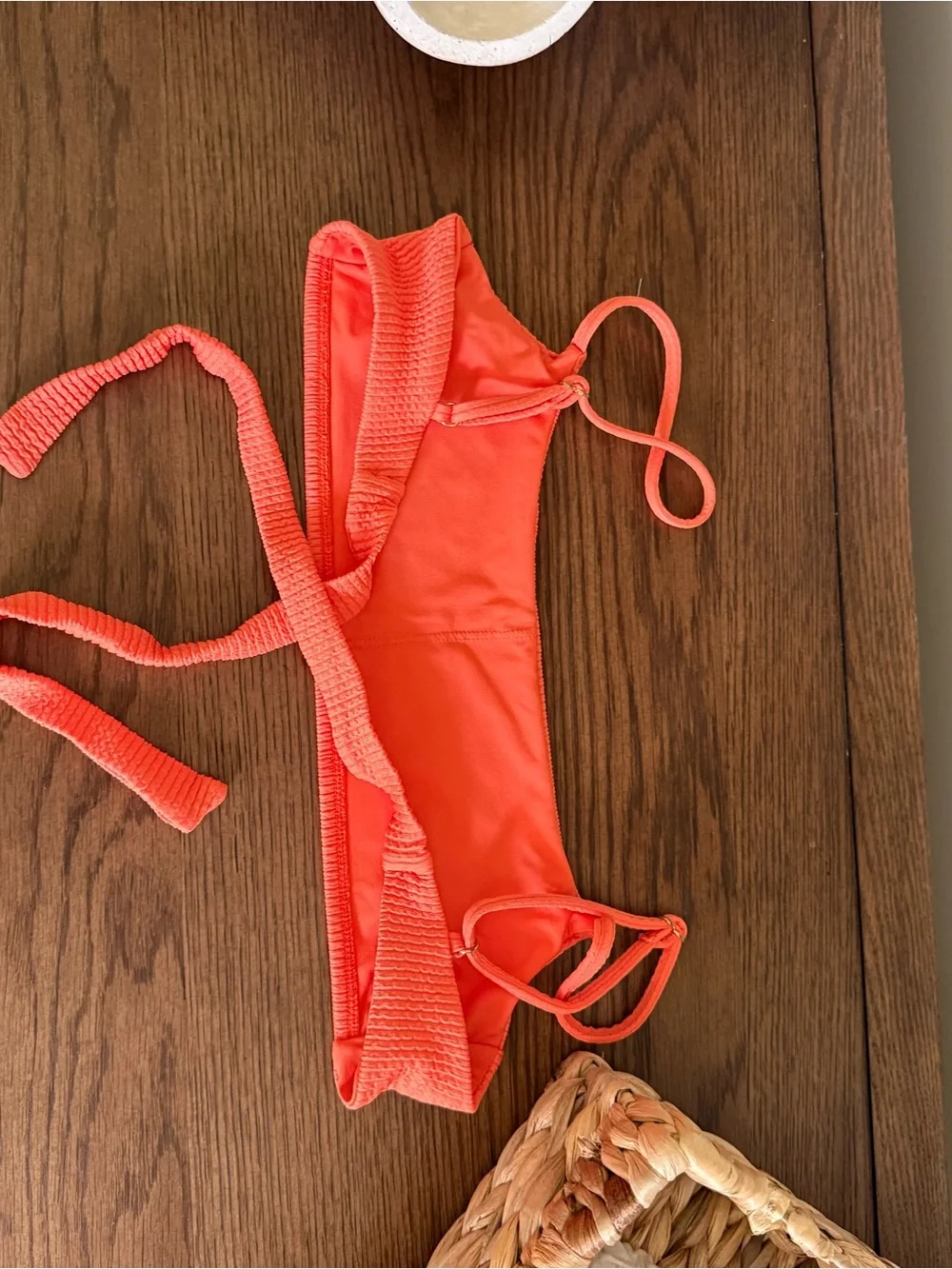 Monday Swimwear Orange Ribbed Bahama Bikini Top